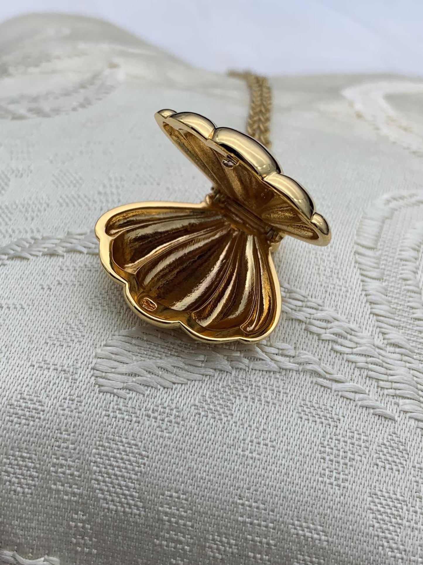 Collana Nome "Anna" Ciondolo Conchiglia Sirena Locket Apribile Medaglione Placcato Oro 20k