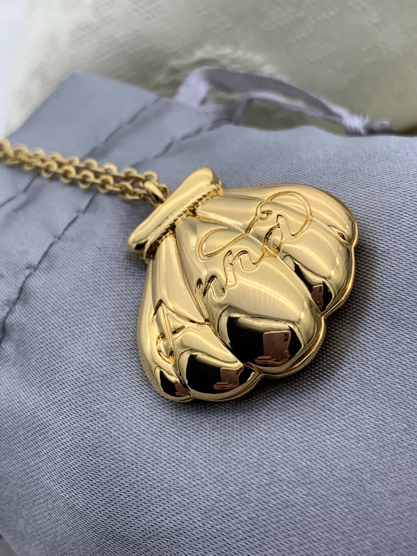 Collana Nome "Anna" Ciondolo Conchiglia Sirena Locket Apribile Medaglione Placcato Oro 20k
