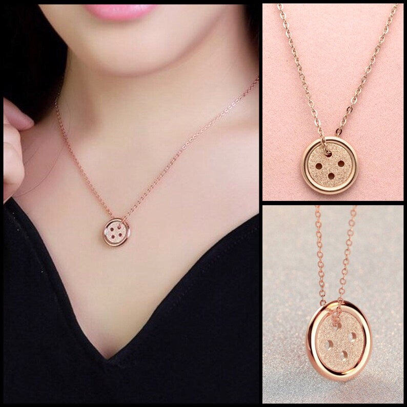 Collana KDrama - Lucky Button - Bottone Portafortuna - Korean Drama Acciaio Inossidabile